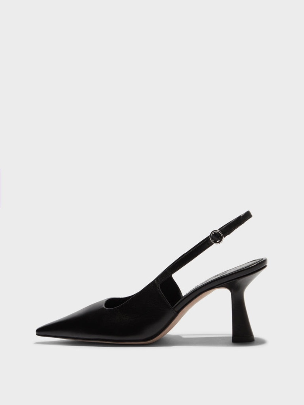 Aeyde Fernanda Slingback Heel Pumps Black Leather Pointed Size 40.5/US 10.5